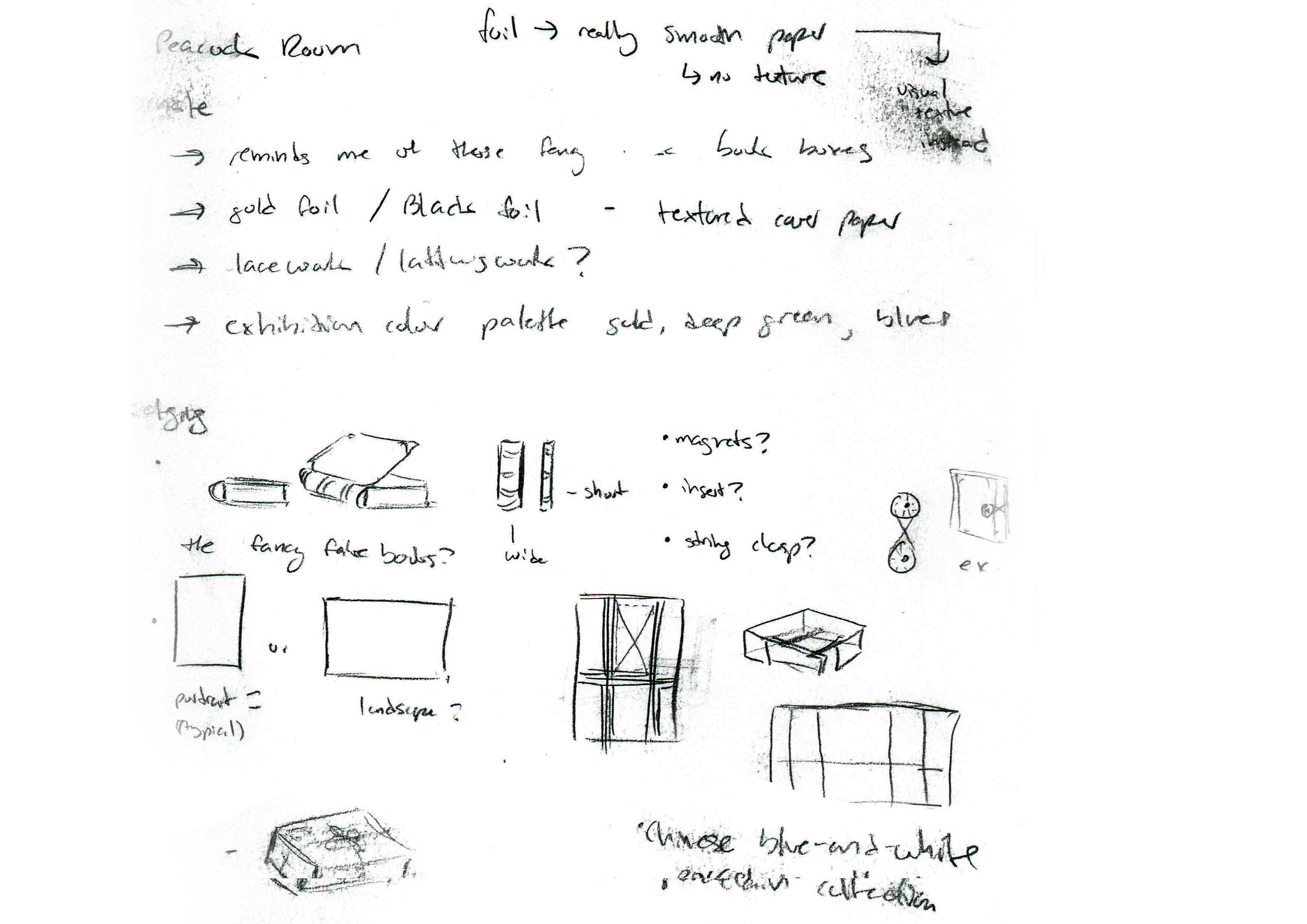 scanned sketches for the museum catalog