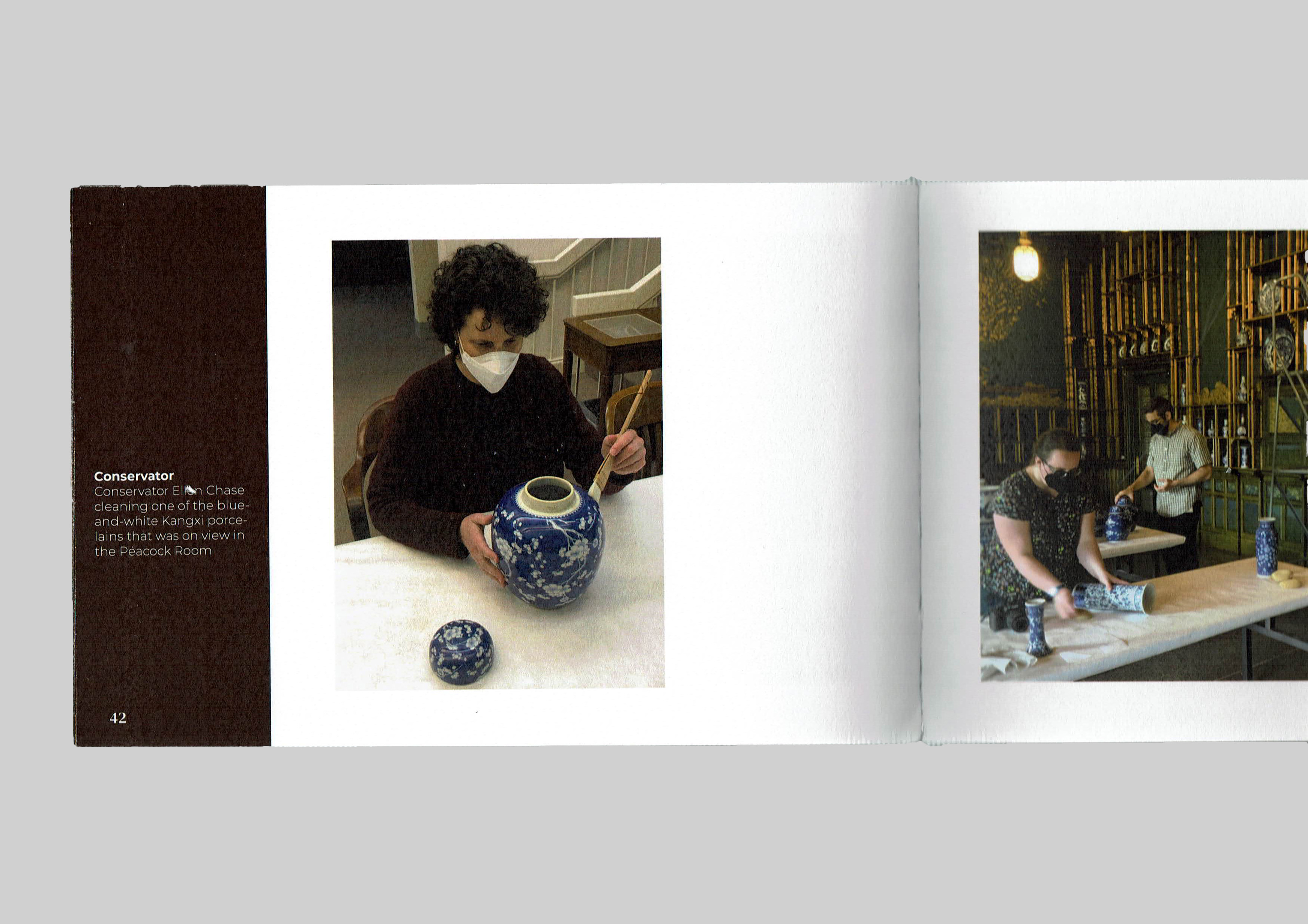 a spread taken from the first chapter of the museum catalog including citation style, and image layout